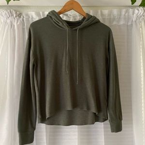 Cropped Army Green Hoodie